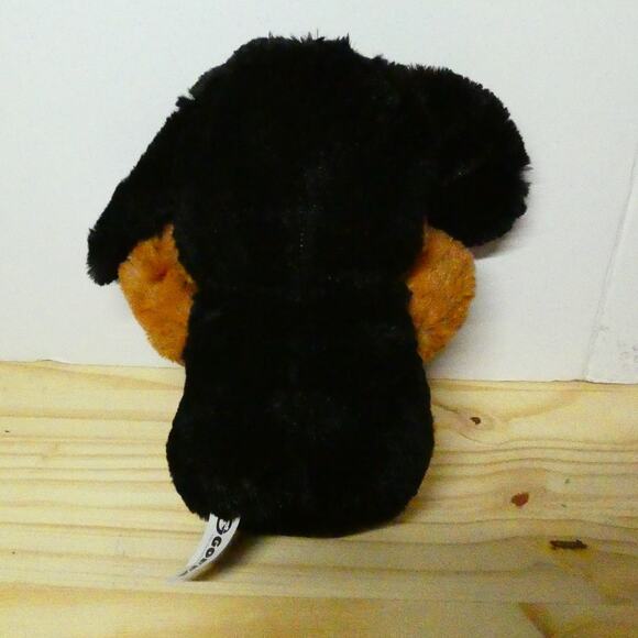 Goffa Big Eye Plush Black Brown Dog Rainbow Sparkle Eyes 9" NWT - Picture 2 of 4